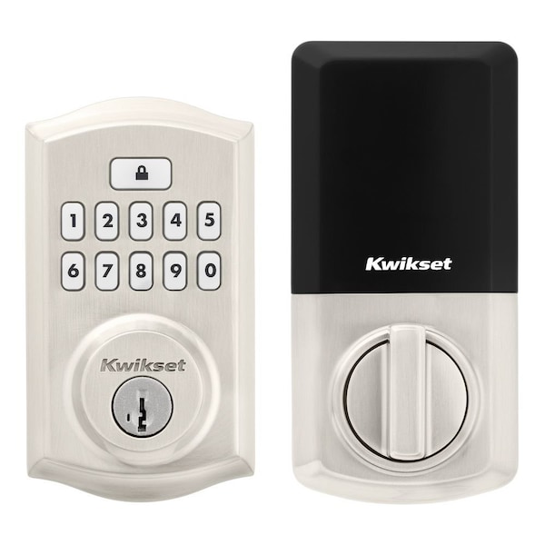 Kwikset Traditional SmartCode Keypad Electronic Deadbolt SmartKey Satin Nickel Finish 9260TRL